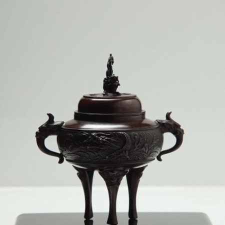 ☆　鋳銅製　龍地紋香炉　吉秀作　昭和レトロ　☆ 新月集】日本高岡銅器特選作家作品龍地紋(小)香爐能作吉秀作| Yahoo拍賣