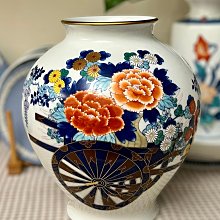 日本香蘭社花瓶皇室御用瓷蕓工坊花卉染錦花車手繪花瓶| Yahoo拍賣