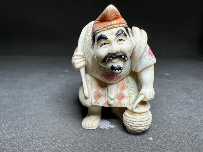 極上七福神擺飾根付印籠天然素材古董擺飾古美術品| Yahoo拍賣