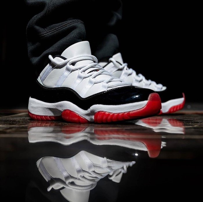 NIKE AIR JORDAN 11 RETRO LOW CONCORD BRED 低筒白黑紅AV2187-160