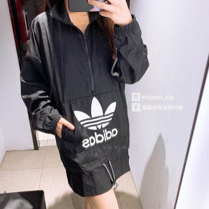 豬豬老闆】ADIDAS ORIGINALS 休閒防風風衣外套女款黑ED7595 紅ED7596 - Main Image