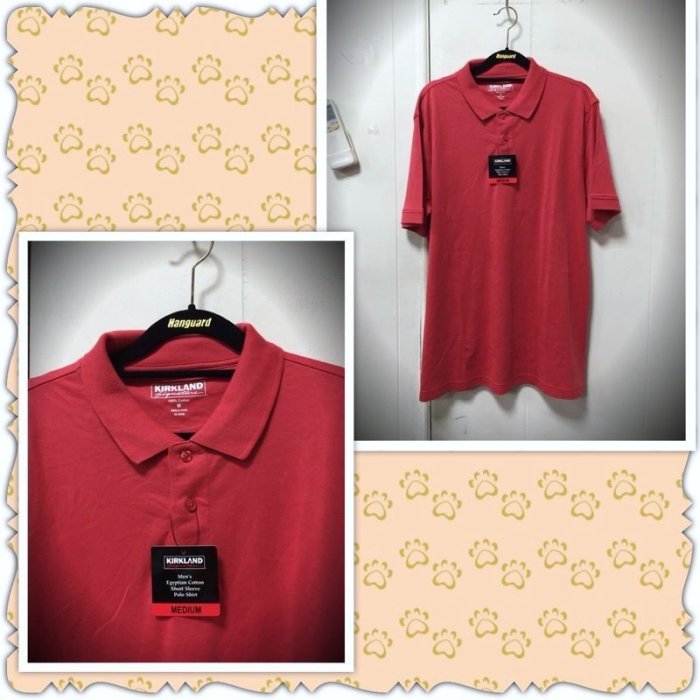 購Happy~Kirkland Signature 科克蘭 KS 男短袖純棉 POLO 衫 紅 M