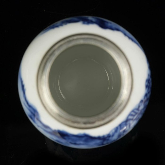 清課堂平安七甫作染付錫口茶心壺在銘原箱日本名家手作茶具茶道美學8.2