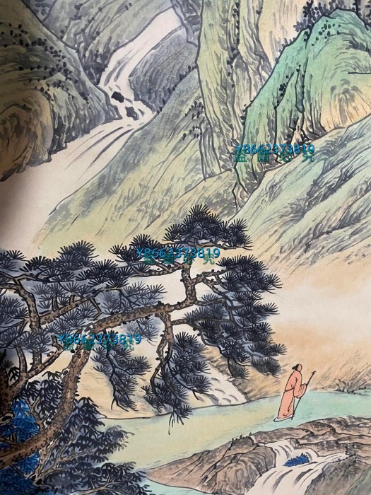 編號KAT一169精品四尺中堂畫張大千山水畫手繪之作實物攝—圖—物【藝海拾