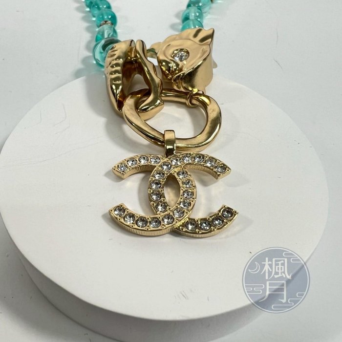 CHANEL A23C 藍綠 珍珠 頸鍊