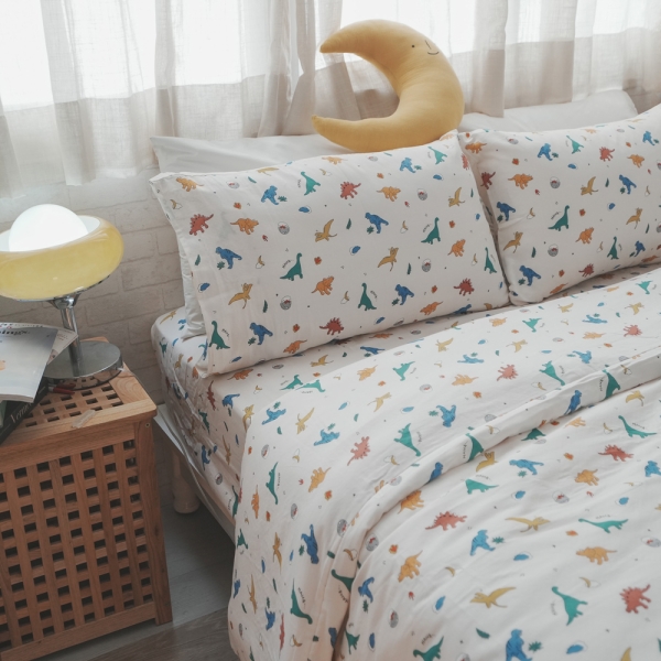 二層紗 白堊紀 雙人床包三件組 觸感親膚柔軟 臺灣製 棉床本舖