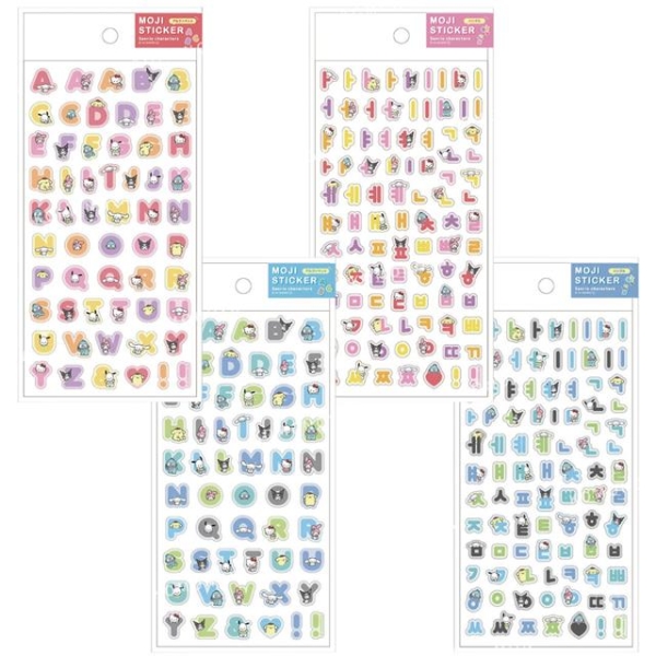 小禮堂 Sanrio 三麗鷗 大集合 字母貼紙 (動作款)