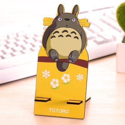 韓版 卡通卡漫造型 便攜型 木質手機座 手機架 名片架 ( TOTORO 龍貓款) 豆豆龍 單張 DVD架 CD架