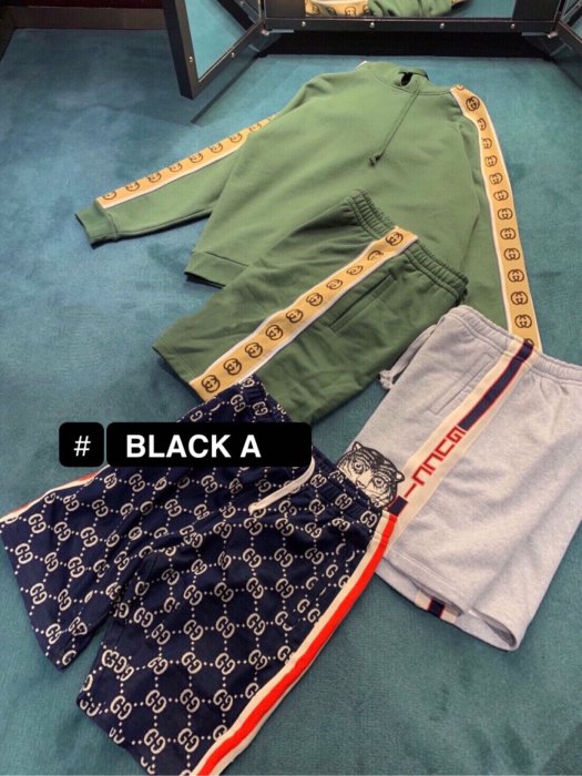 【BLACK A】精品GUCCI 短袖T恤、POLO衫、短褲、運動長褲、運動套裝、外套 多款 男裝 男女同款