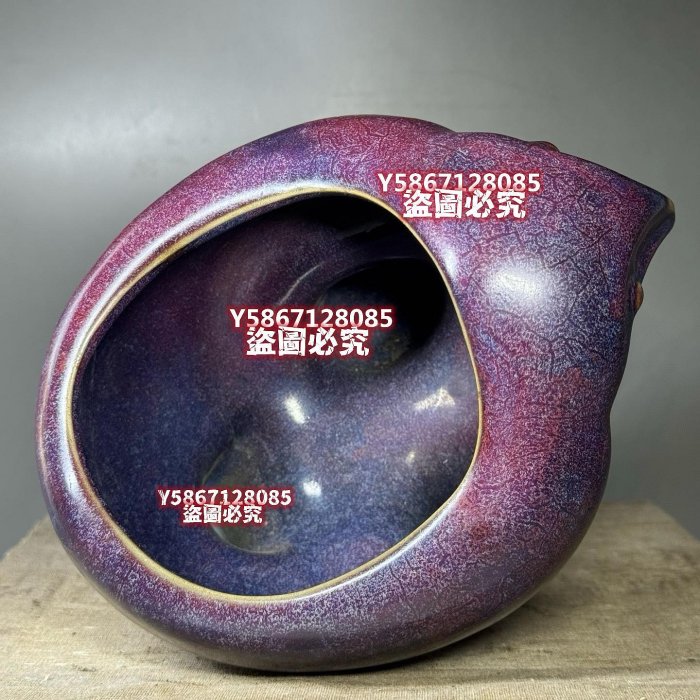 清时代 鈞窯　紫紅釉鈞窯達摩　窯変釉　辰砂　唐物　古賞物(B-101) 清时代 鈞窯 紫紅釉鈞窯達摩 窯変釉 辰砂 唐物 古賞物(B-101