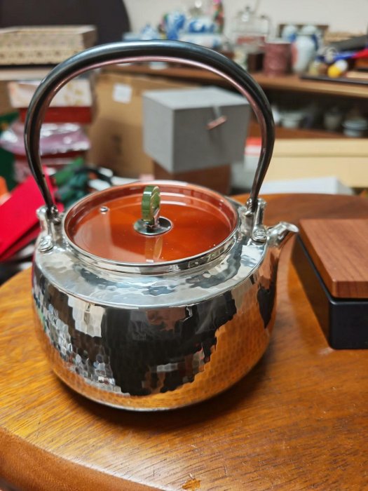 蜂鳥工坊北村純銀壺嚴選煮水茶器，1000ml純銀9999茶具全新未使用。434