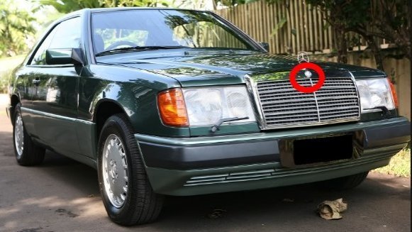 台中bbcar BENZ  W201 W124舊車頭 水箱罩藍色標誌 原廠