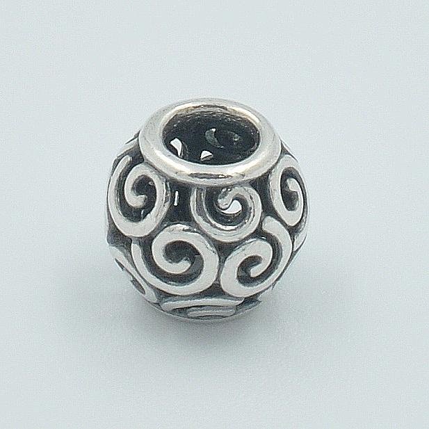 (二手品) P39 PANDORA 潘朵拉 串飾 925銀 大自然水波紋造型