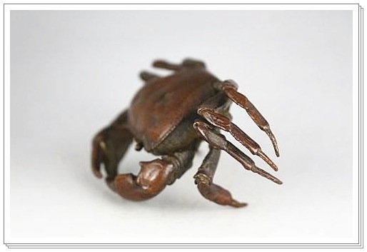 東風(((古美術品金工蟹古銅盆石置物庭置))) | Yahoo拍賣