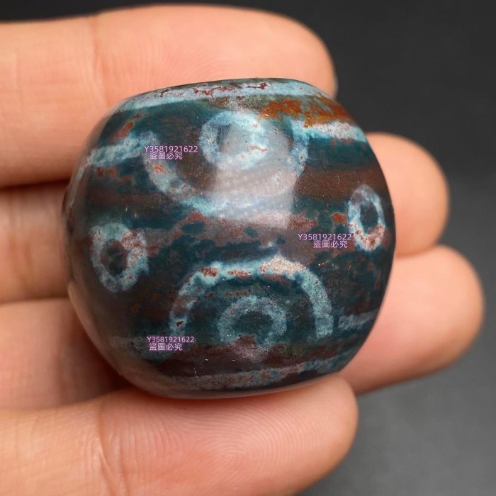 Q156200藏區回流老料高油包漿滿朱砂【十二眼天珠】尺寸31*27毫米重量
