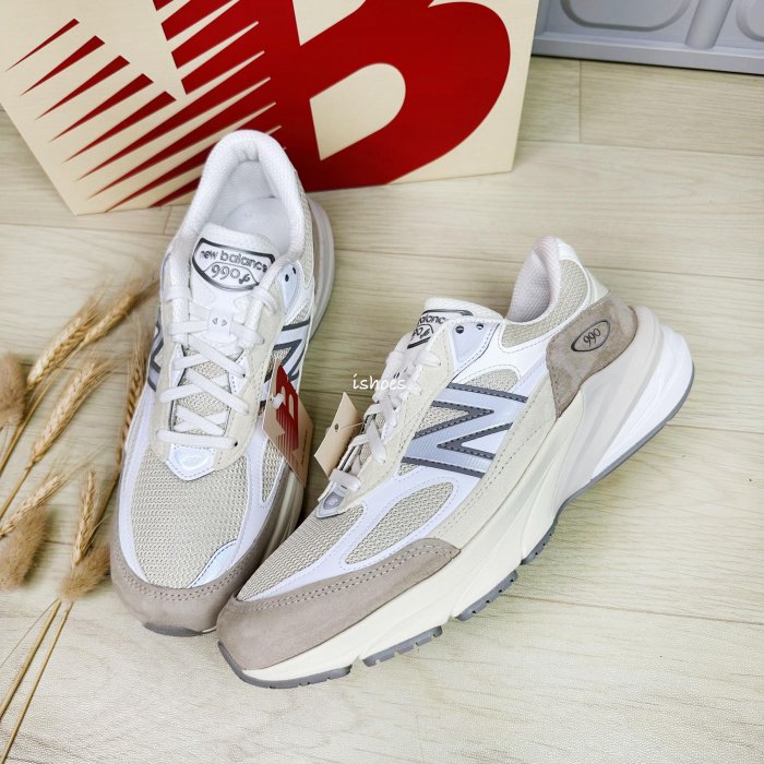 現貨 iShoes正品 New Balance 990 情侶鞋 奶茶 V6 慢跑 穿搭 休閒 復古鞋 M990SS6 D