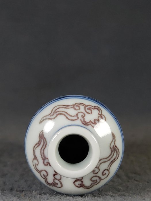 大清雍正年制高檔青花釉里紅復窯鼻煙壺舊藏收藏古玩【舊藏館】-445