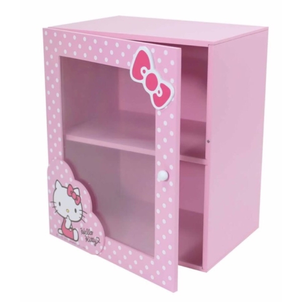 【震撼精品百貨】Hello Kitty 凱蒂貓~HELLO KITTY原點拉門收納櫃-粉*38638
