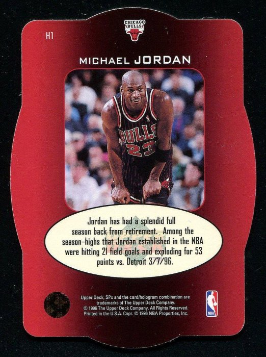 球卡魔術師] MICHAEL JORDAN 96 SPX HOLOVIEW HEROES HOLOGRAM