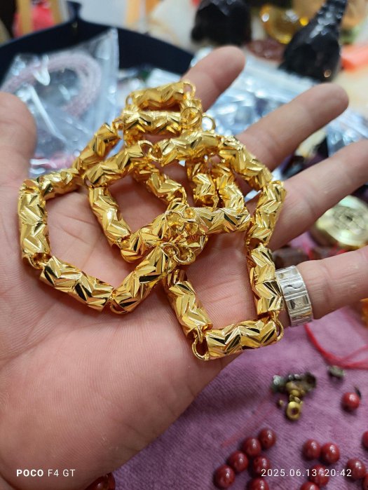 表面鍍金粉~重三兩四錢~ 1比1~分不清~合金項鍊~金項鍊~金鍊子~0.55cm~男款結婚訂婚請客娶媳婦