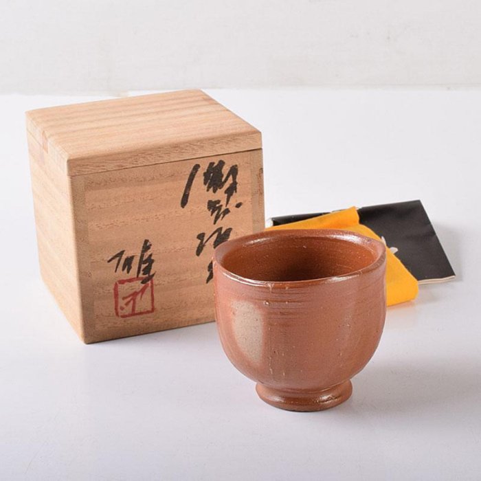 備前焼　人間国宝　藤原雄作　酒杯　共布　共箱　C　7570 備前焼人間國寶藤原雄作酒杯共布共箱C7570 | Yahoo拍賣