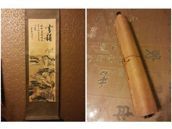 手工筆繪雪韻卷軸掛圖]- 直幅捲軸古畫·中國古代山水畫老舊字畫欣賞風雅