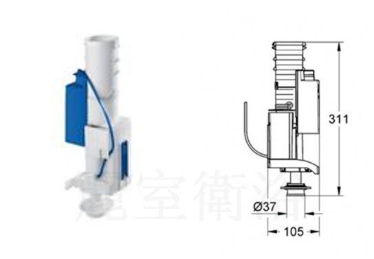 衛浴醫院】德國原裝GROHE 埋壁水箱專用氣壓式排水器42314 | Yahoo拍賣