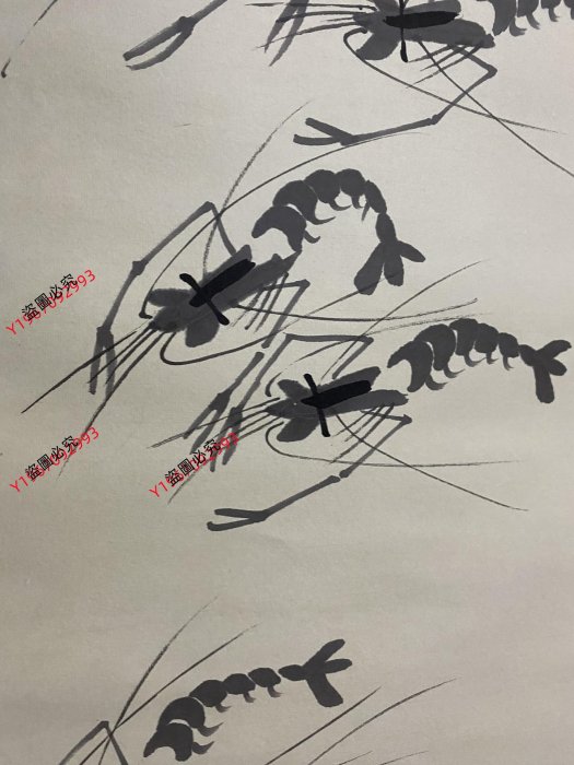 編號AH一06精品四尺中堂畫齊白石蝦畫手繪之作實物攝—圖—物材質宣紙裱好
