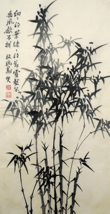 名人字畫手繪鄭板橋國畫竹水墨畫| Yahoo拍賣