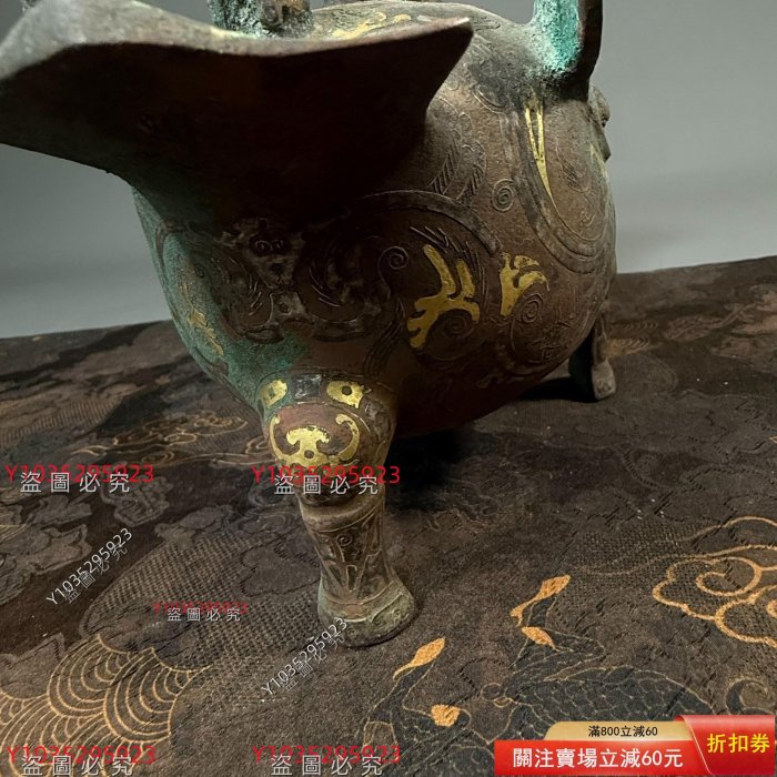 値引き セール 極上珍品 青銅器 三足方尊 鼎 文房置物 細工彫刻 稀少