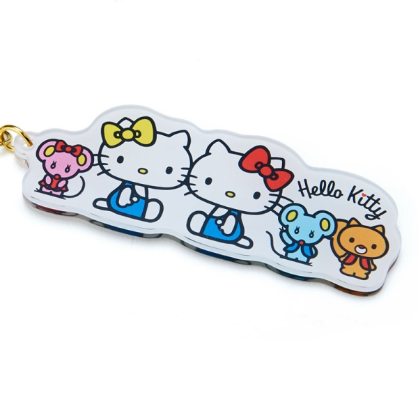 【震撼精品百貨】Hello Kitty 凱蒂貓~Sanrio HELLO KITTY壓克力鎖圈/鑰匙圈-朋友#64058