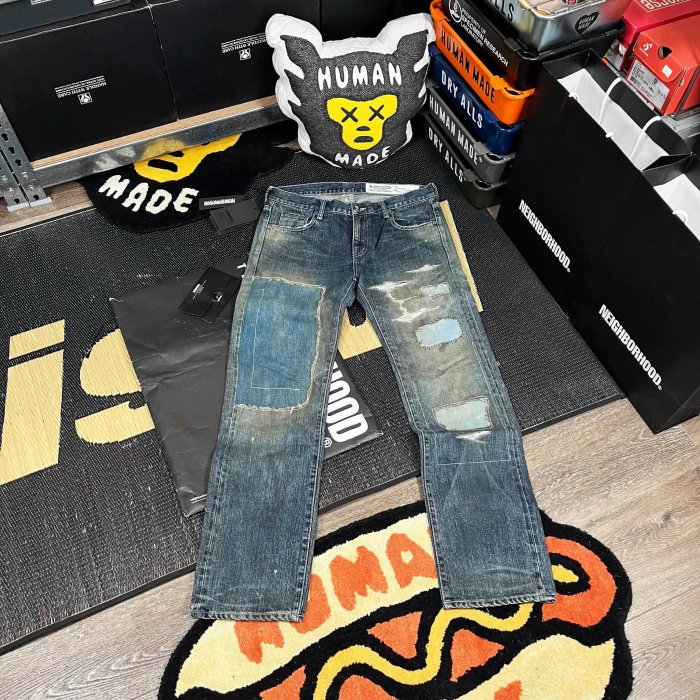 希望商店】【✓寄賣商品】NEIGHBORHOOD SLASH SAVAGE NARROW /14OZ-PT 