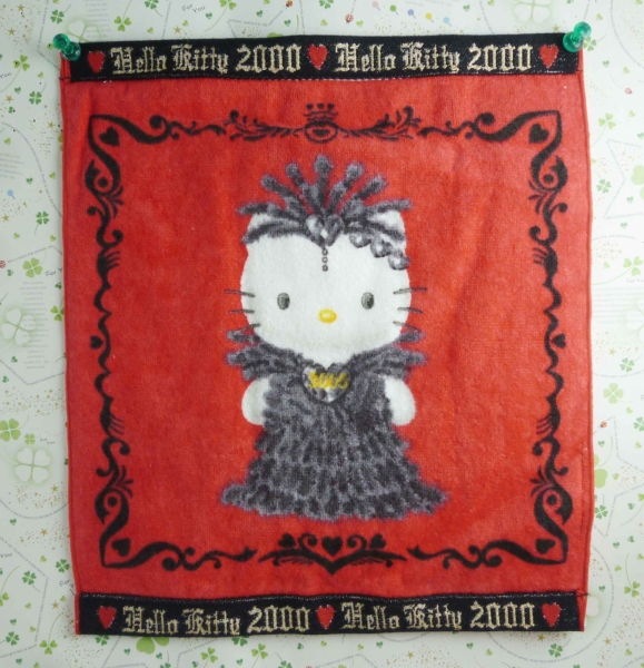 【震撼精品百貨】Hello Kitty 凱蒂貓~方巾-限量款-西元2000年-紅黑女王