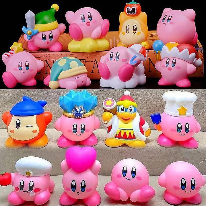 8款整套 日本動漫 星之卡比 Kirby 迪迪大王 瓦多迪 蛋糕裝飾Q版公仔人偶模型玩具手辦擺件娃娃孩子生日禮物