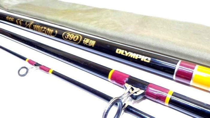 日本製奧林匹克純世紀SS Amaeon硬調390並繼遠投竿(SHIMANO DAIWA