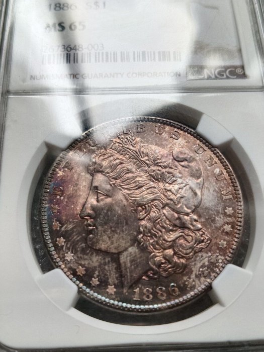 1886年摩根銀幣NGC幣65分嚴選古錢幣收藏推薦1886 1 Morgan Dollar NGC