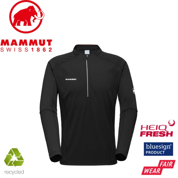 【MAMMUT 長毛象 男 Aenergy FL Half Zip Longsleeve《黑》】1016-01330/登山/排汗