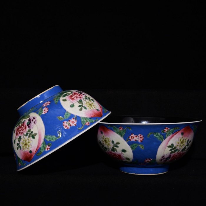 清康熙年制琺瑯彩花卉紋碗，高7×15.4厘米??60038711禦窯、 青花、古玩