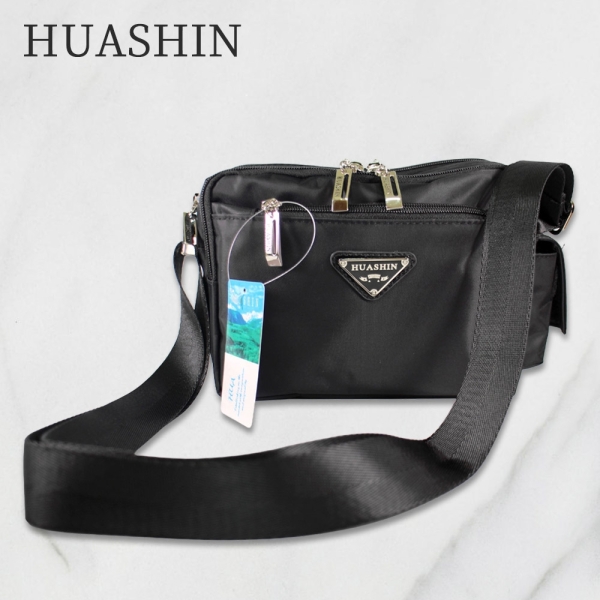 [217]HUASHIN 男用休閒拉鍊側背包(中) A17