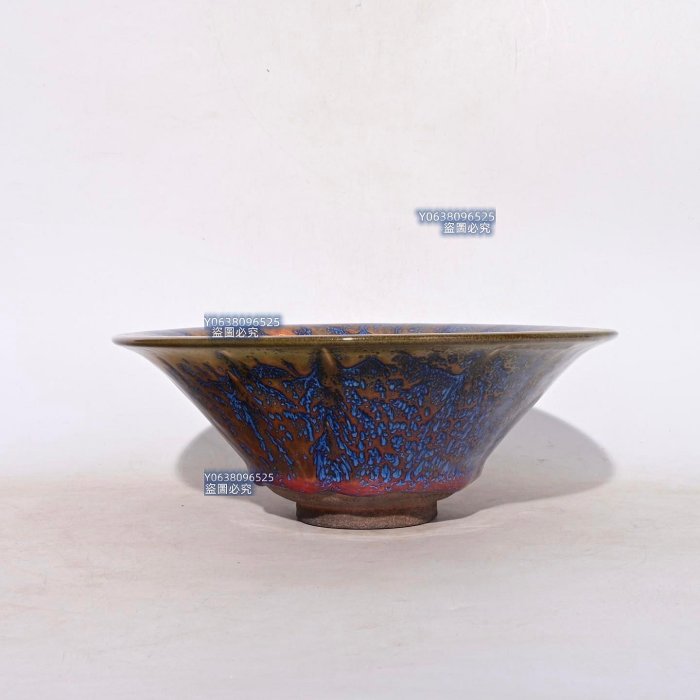 宋建窯大宋明道款曜變釉盞，高8.2×21.5釐米300723 鈞窯汝瓷官窯二手