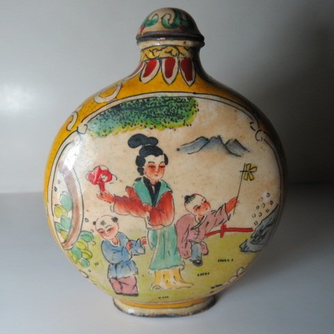 廣緣-鼻煙壺] 乾隆年製款母子圖銅胎琺瑯彩鼻煙壺** 可議價** | Yahoo拍賣