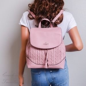 coach elle backpack pink Dempsey True Signature Jacquard Canvas Logo Patch Women's B You live for the plot twist COACH SHOPPING F72645 Elle Backpack
