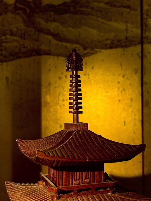 嚴選日本明治時期修繕國寶法起寺三重塔模型，飛鳥時期建築風貌推薦收藏