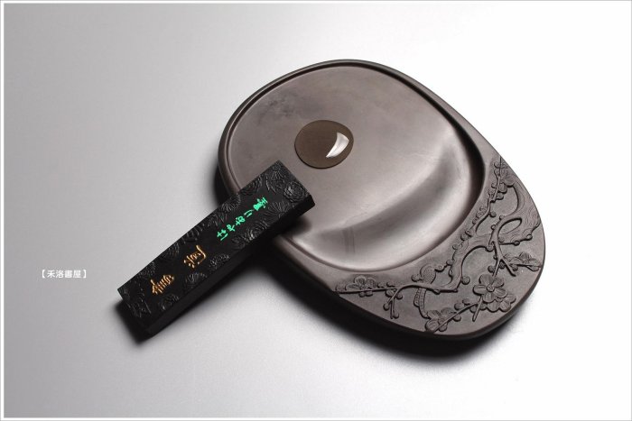 禾洛書屋】D.010 中國名硯/端硯火捺珍品〈喜上眉梢〉7寸/18cm