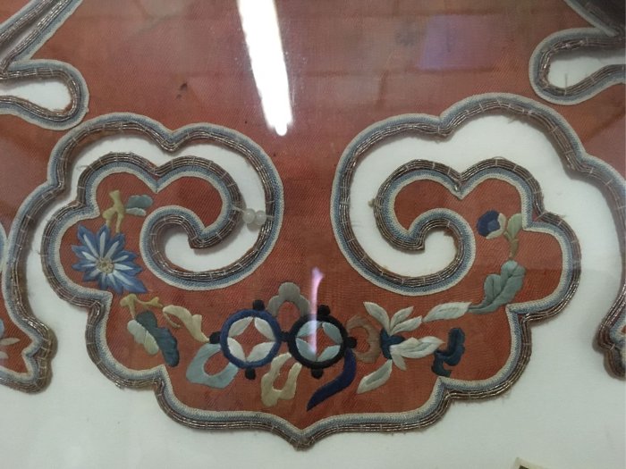 清朝刺繍雲肩如意已裱框，老收藏| Yahoo拍賣