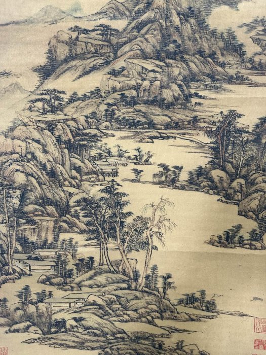 MG19【王原祁】山水,三尺做舊紙本中堂畫,裝裱尺寸:65*170cm,畫芯 MG19【王原祁】山水,三尺做舊紙本中堂畫,裝裱尺寸:65*170cm,畫芯