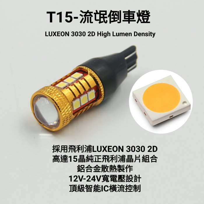 T15 流氓倒車燈 倒車燈 專用 飛利浦 3030 2D 晶片 15晶 VIOS ALTIS CAMRY YARIS
