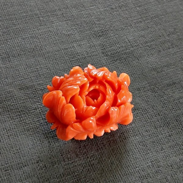 ☆采鑫天然寶石☆ **富貴花開**~~頂級天然珊瑚雕刻件~~牡丹花雕刻~極美