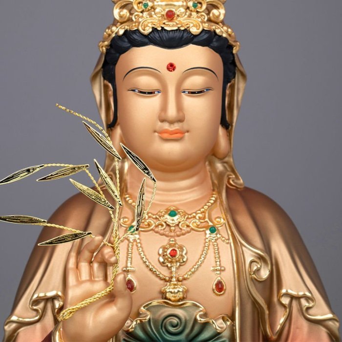 臺灣純銅觀音菩薩家用坐蓮觀音佛像南海觀世音菩薩像客廳佛堂擺件超夯