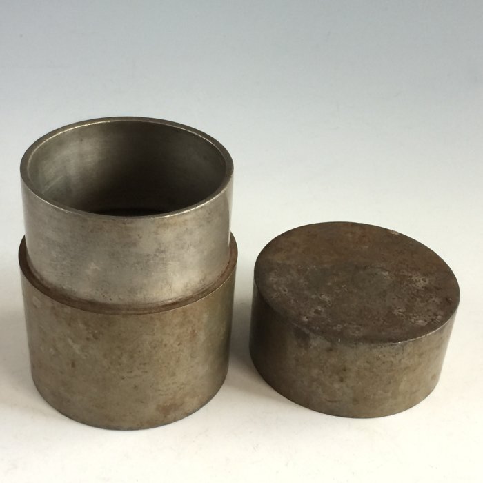 松果坊】日本煎茶道具古錫器筒形錫茶入錫茶葉罐錫茶筒錫茶倉老錫